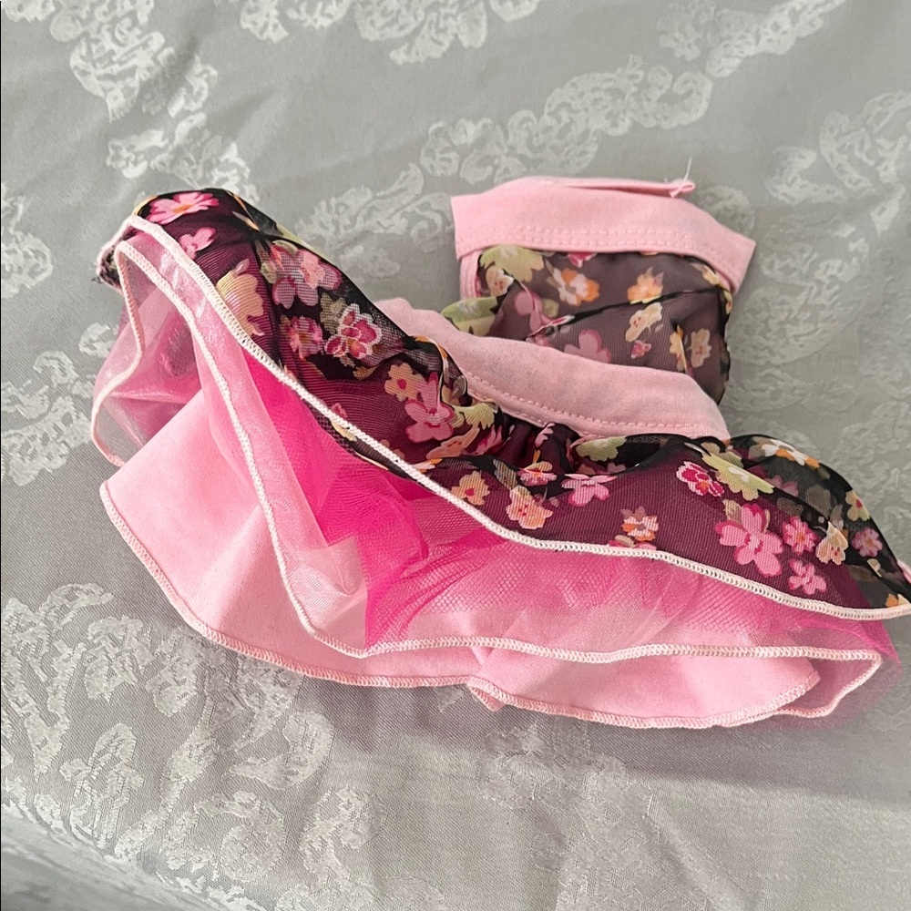 Floral Pink and Black Sheer dog dress